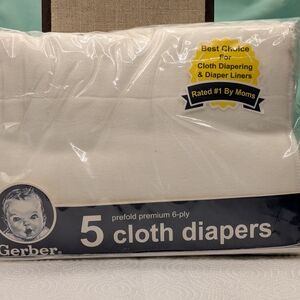 Gerber White Cloth Diapers - Pack of 5